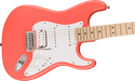 Squier Sonic™ Stratocaster® HSS, Maple Fingerboard, White Pickguard, Tahitian Coral - Guitar Warehouse