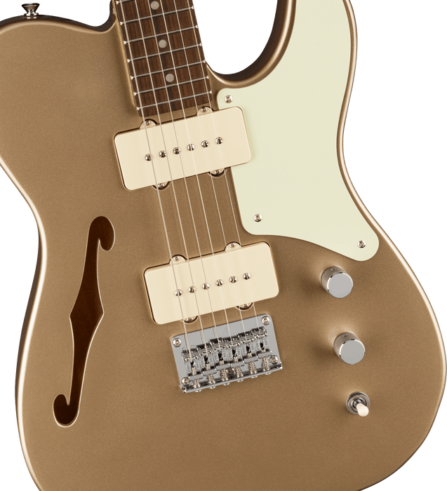 Squier FSR Paranormal Cabronita Telecaster® Thinline, Laurel Fingerboard, Mint Pickguard, Matching Headstock, Shoreline Gold - Guitar Warehouse