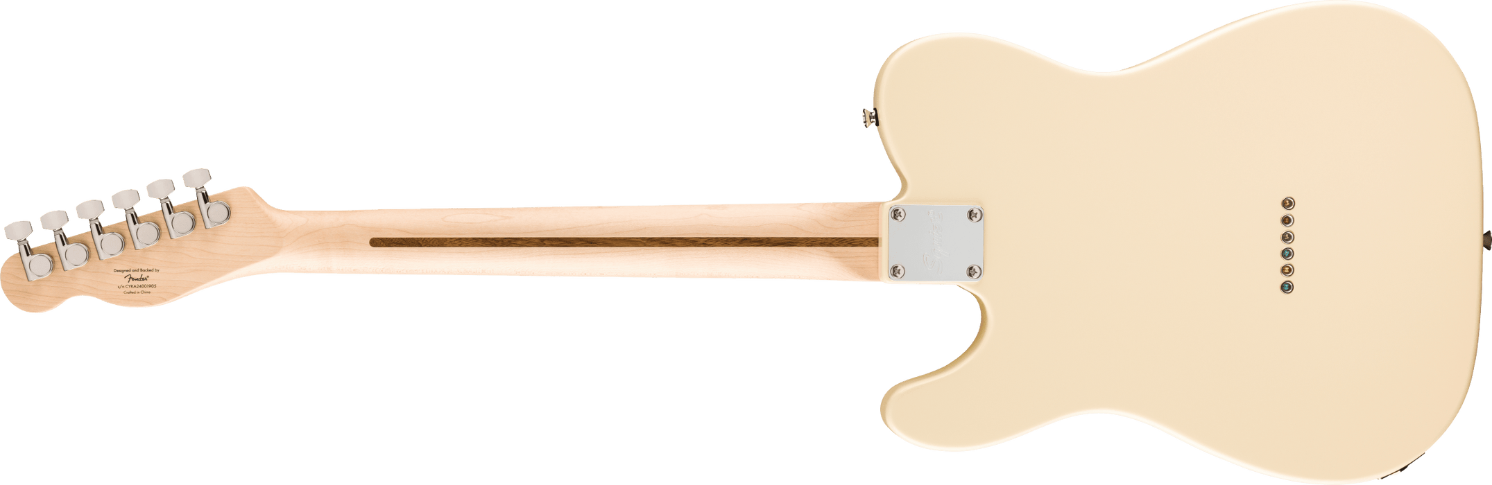 Fender Squier Affinity Series® Telecaster® Thinline, Laurel Fingerboard, Black Pickguard, Olympic White