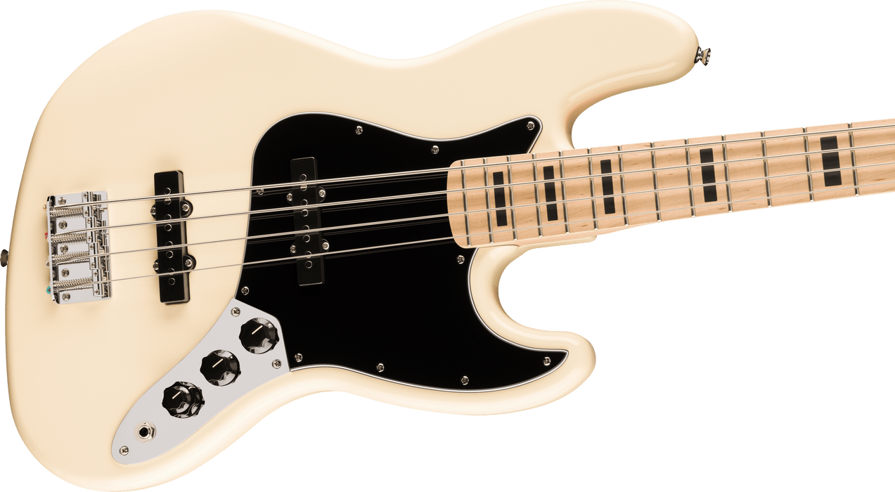 Fender Squier Affinity Series® Active Jazz Bass®, Maple Fingerboard, Black Pickguard, Olympic White