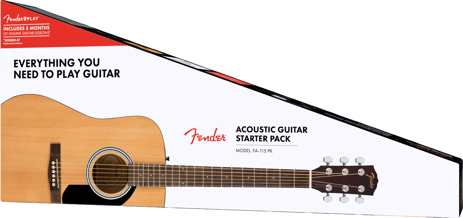 Fender FA-115 Dreadnought Starter Pack, Natural, Walnut Fingerboard - Guitar Warehouse