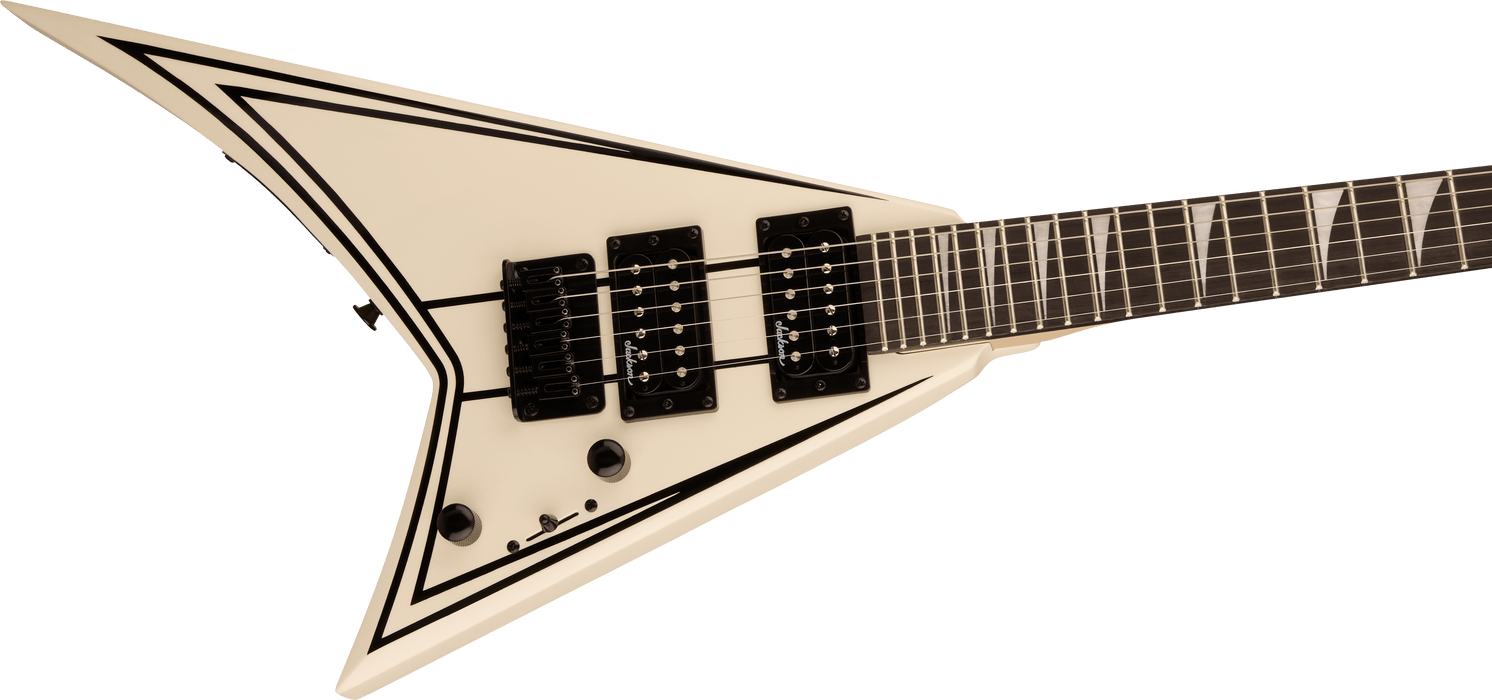 Jackson JS Series RR Minion JS1XM, Amaranth Fingerboard, Snow White with Black Pin Stripes