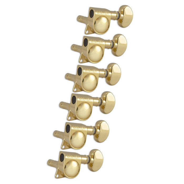 Grover Mini Locking Rotomatics Machineheads ~ 6-In-Line ~ Gold