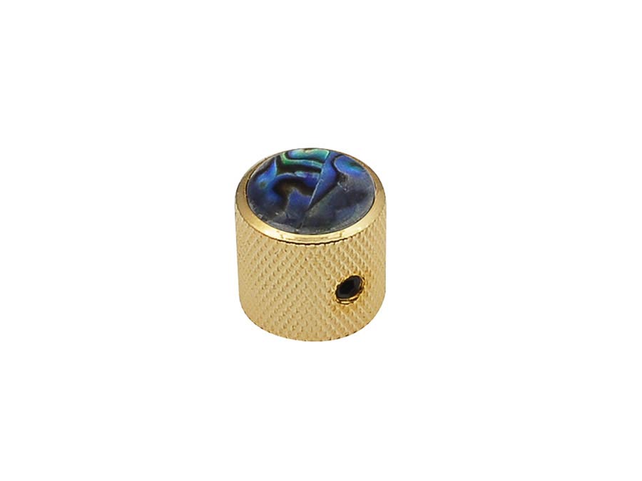 Dome Knob with Abalone Inlay for Electric Guitar & Bass - Gold