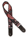 Vintage Jacquard Weave Premium Guitar Strap Cotton/Leather - Black/Orange/Turquoise - Guitar Warehouse