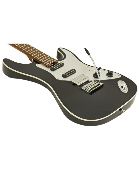 Aria Pro II Hot Rod Collection 714-GTR Black Electric Guitar with Aluminium Pickguard