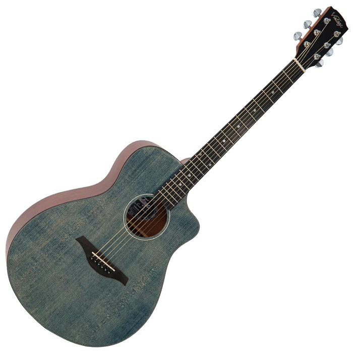 Vintage Pacific Coast Series Acoustic Guitar ~ Denim Blue