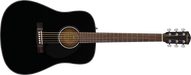 Fender CD-60S Dreadnought Acoustic Guitar, Walnut Fingerboard, Black - Guitar Warehouse
