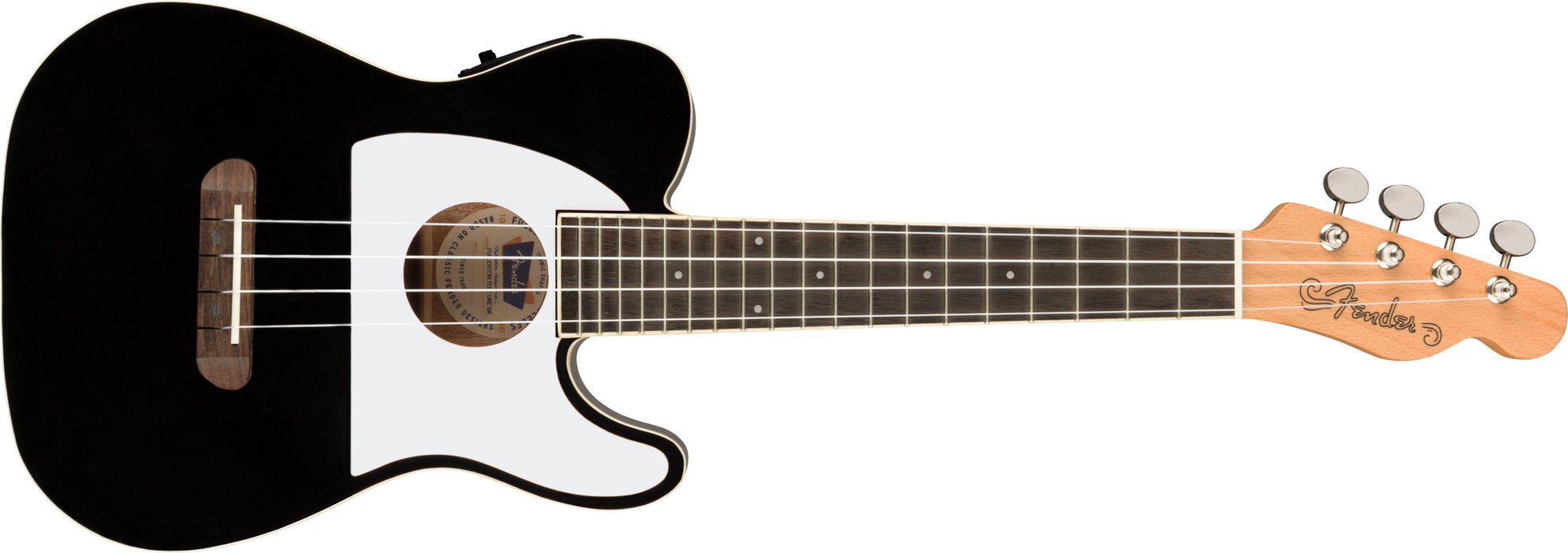 Fender Fullerton Tele® Concert Ukulele - Black - Guitar Warehouse