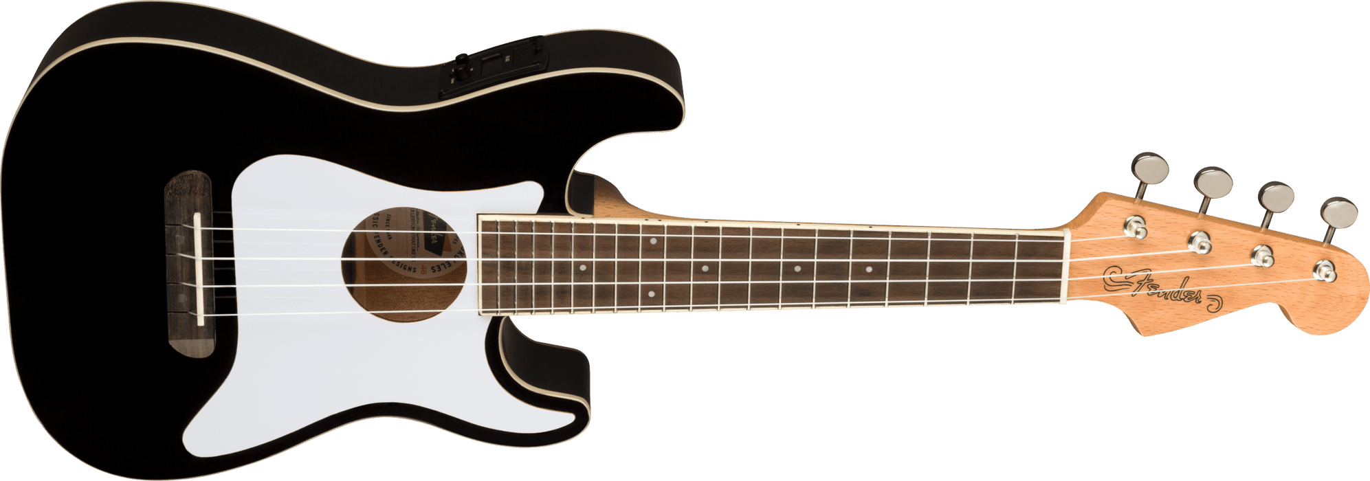 Fender Fullerton Strat® Concert Ukulele - Black - Guitar Warehouse