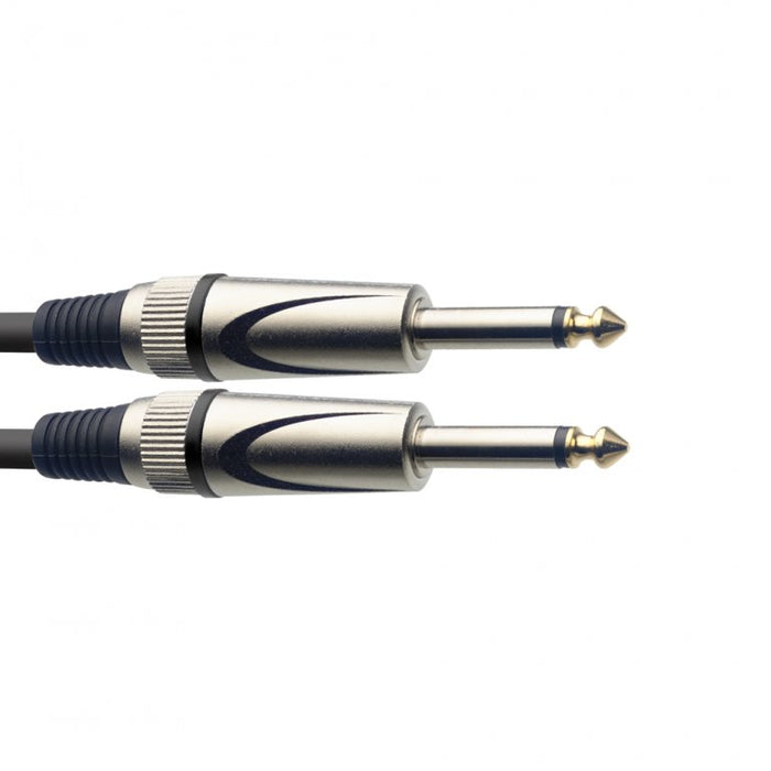 Stagg Deluxe Instrument Cable 6m (20ft) Straight to Straight Jack - Black - Guitar Warehouse