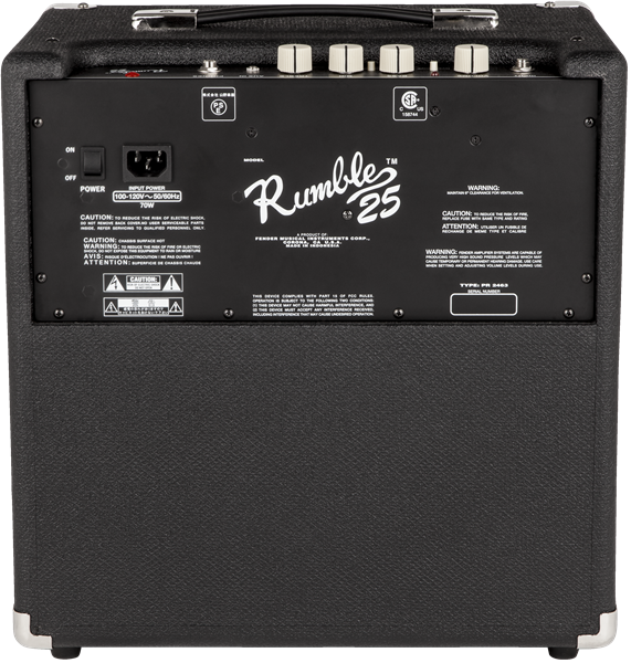 Fender Rumble™ 25 (V3), 230V UK, Black/Silver - Guitar Warehouse