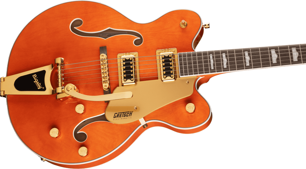 Gretsch  G5422TG Electromatic® Classic Hollow Body Double-Cut with Bigsby® and Gold Hardware, Laurel Fingerboard, Orange Stain - Guitar Warehouse