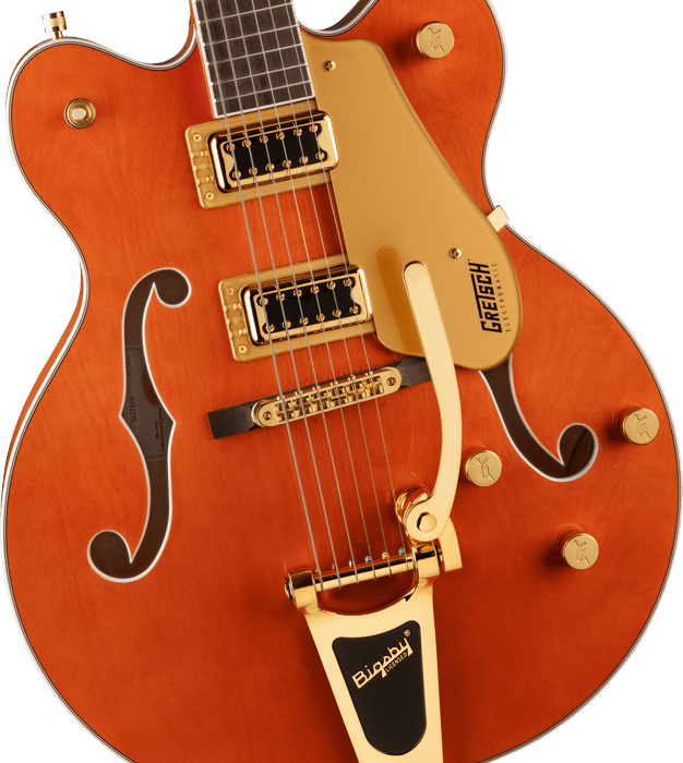 Gretsch  G5422TG Electromatic® Classic Hollow Body Double-Cut with Bigsby® and Gold Hardware, Laurel Fingerboard, Orange Stain - Guitar Warehouse