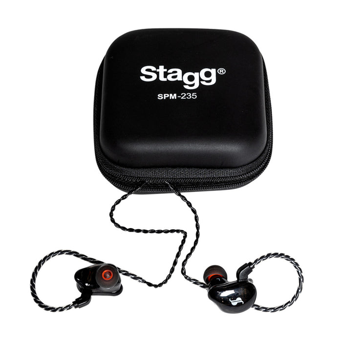 Stagg SPM-235 BK Dual Driver In-ear Stage Monitors (Pair) - Black - Guitar Warehouse