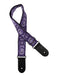 Vintage Jacquard Weave Premium Guitar Strap Cotton/Leather - Blue/Yellow - Guitar Warehouse