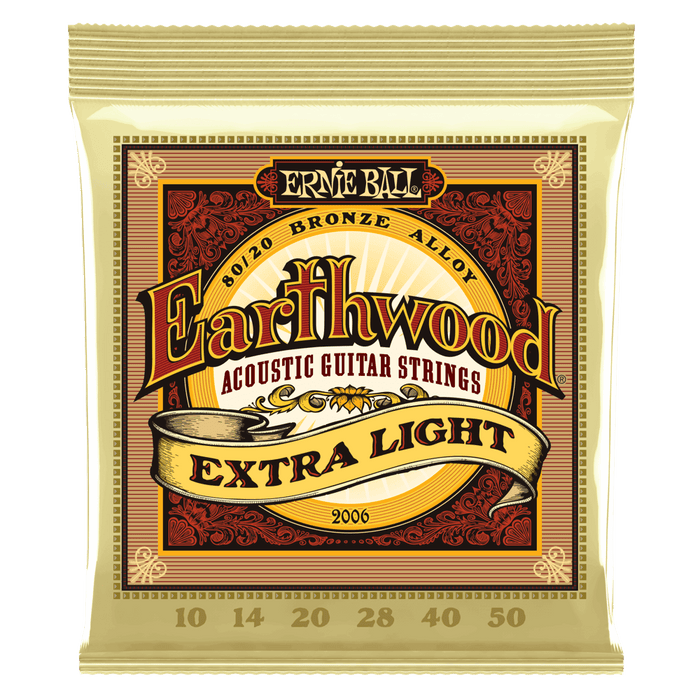 EARTHWOOD EXTRA LIGHT 80/20 BRONZE ACOUSTIC GUITAR STRINGS - 10-50 GAUGE - Guitar Warehouse