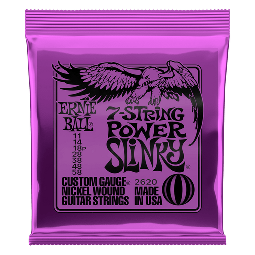 POWER SLINKY 7-STRING NICKEL WOUND ELECTRIC GUITAR STRINGS - 11-58 GAUGE - Guitar Warehouse