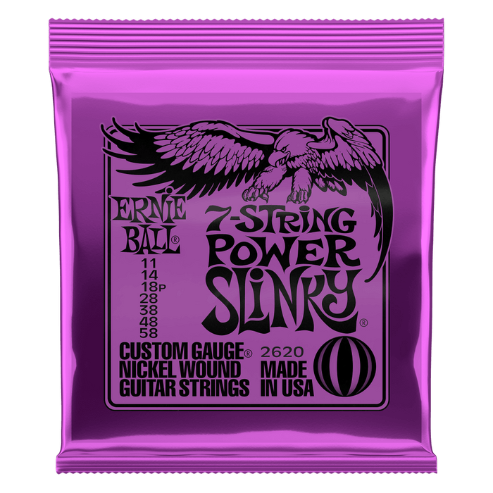 POWER SLINKY 7-STRING NICKEL WOUND ELECTRIC GUITAR STRINGS - 11-58 GAUGE - Guitar Warehouse