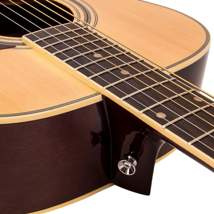 Vintage Acoustic Guitar V300 - Solid Spruce Top - Natural - - Guitar Warehouse