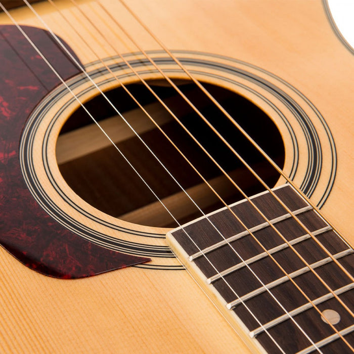 Vintage Acoustic Guitar V300 - Solid Spruce Top - Natural - - Guitar Warehouse