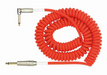 Kirlin Premium Coil Cable in Red - Right Angle to Straight Jack - 30ft - Guitar Warehouse