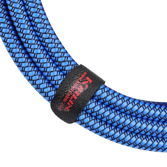 Kirlin 10ft Fabric Cable 1/4" Mono Plug Straight to Straight - Blue - Guitar Warehouse