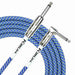 Kirlin 20ft Fabric Cable 1/4" Mono Plug Straight to Angle - Blue - Guitar Warehouse
