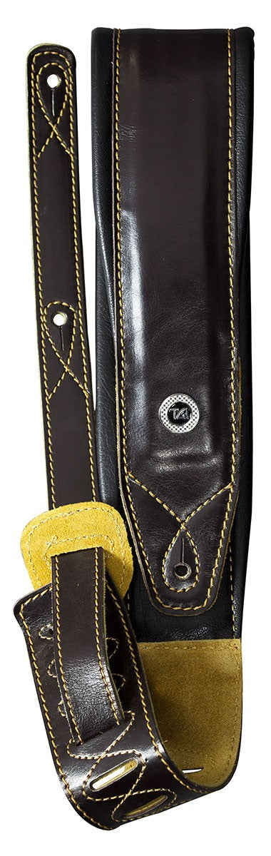 TGI Guitar Strap Padded Brown Leather - Guitar Warehouse